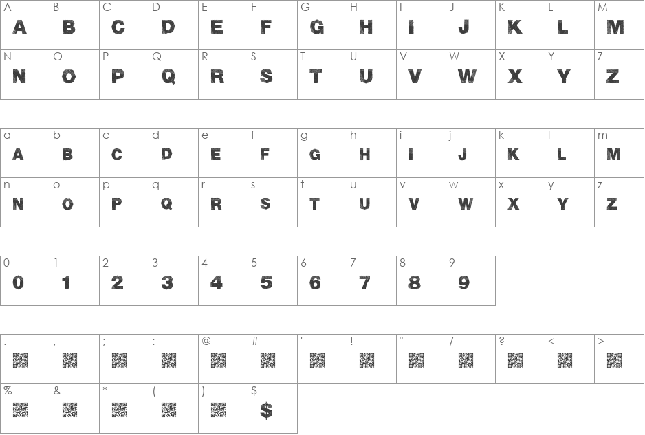 MadTriangle font character map preview
