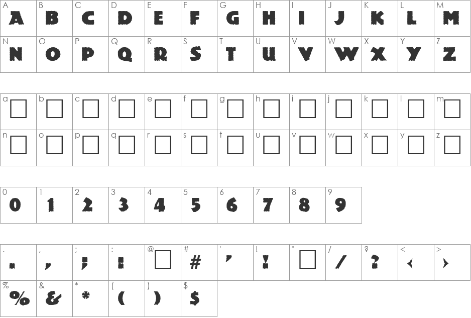 Magazin font character map preview