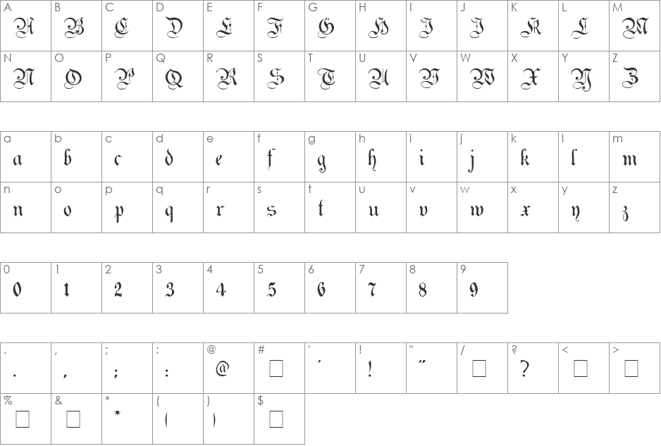 Magdeburg! font character map preview