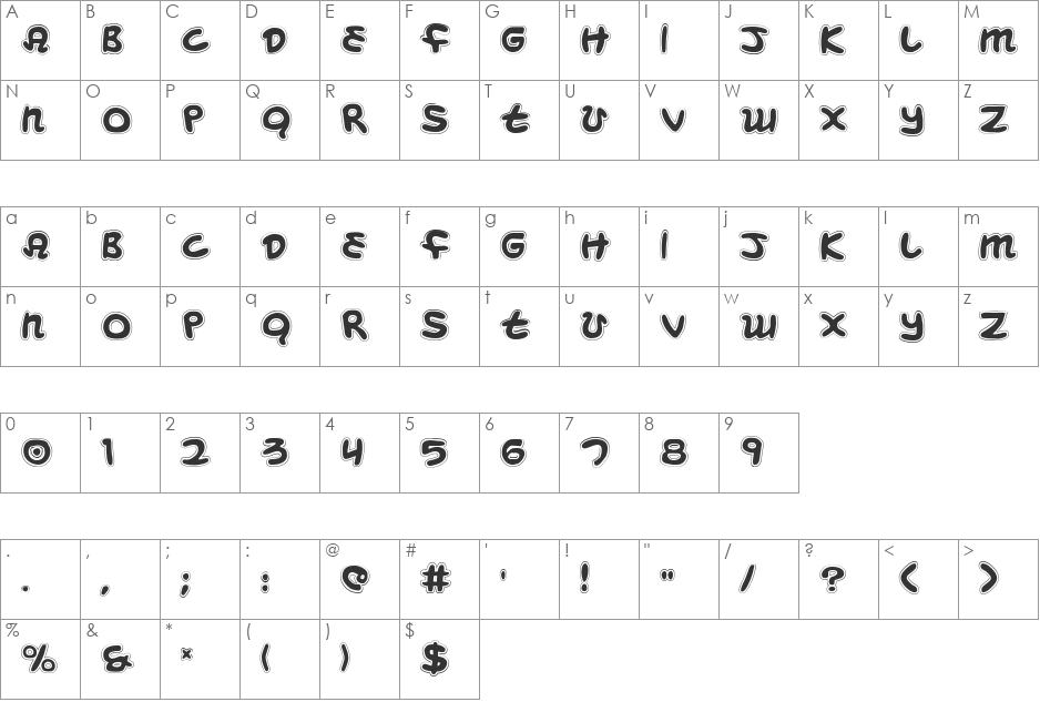 Magic Beans font character map preview