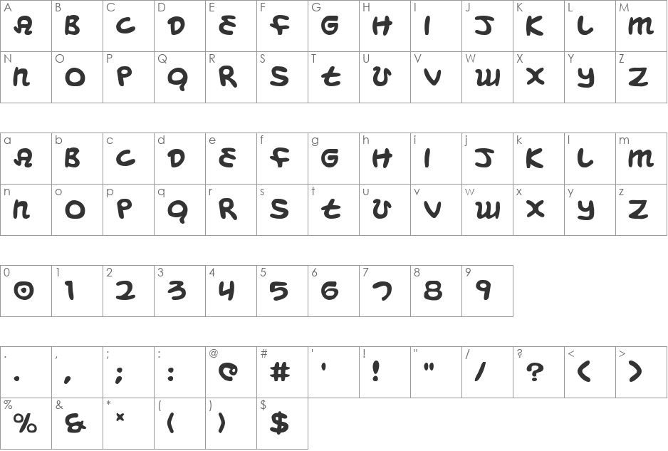 Magic Beans font character map preview