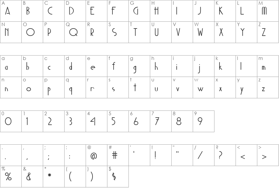 Magic Mush font character map preview