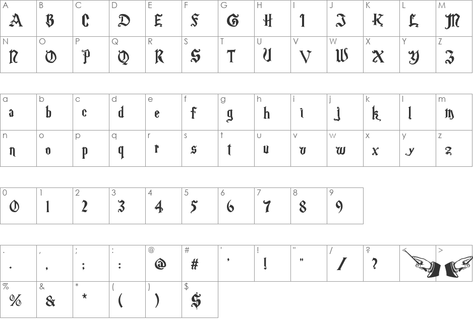 Magic School Two font character map preview