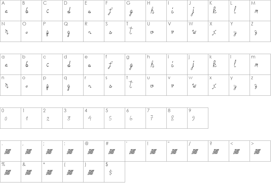 MagicKids font character map preview
