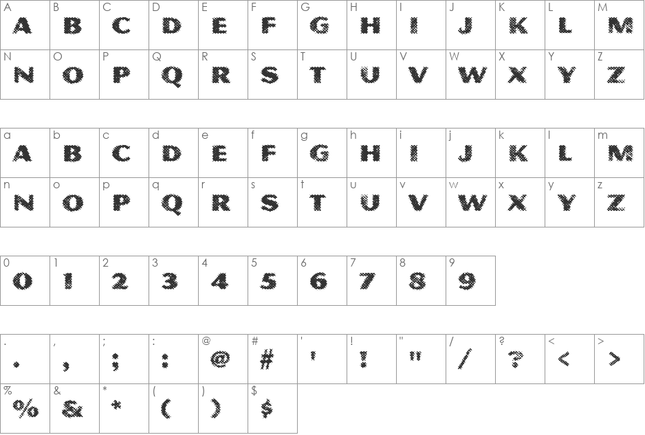 Magnesium MVB Std font character map preview