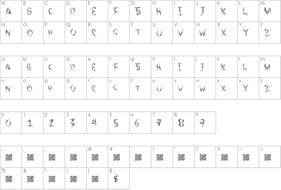 AutumnTwo font character map preview