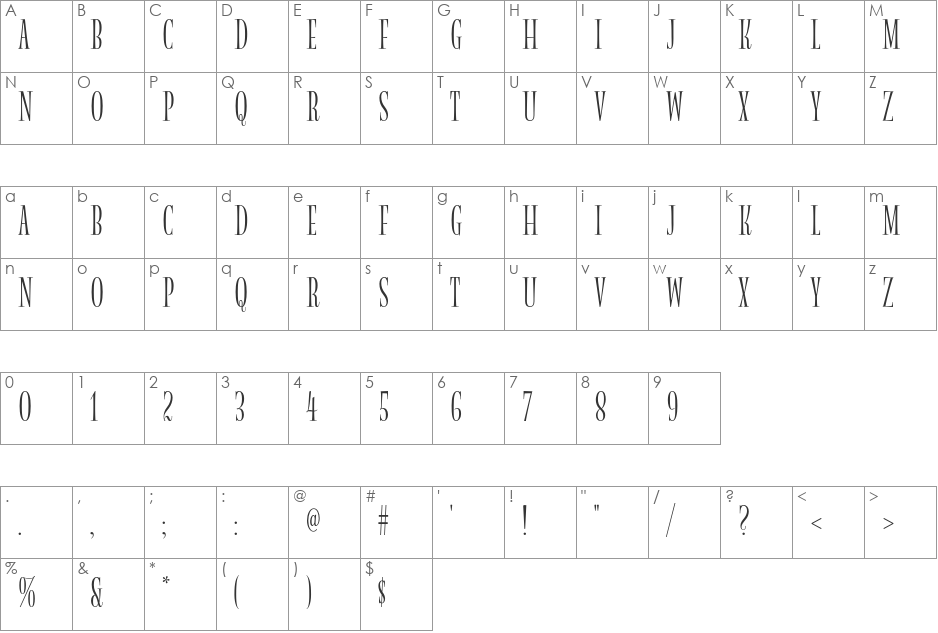 Magnolia MVB Std font character map preview