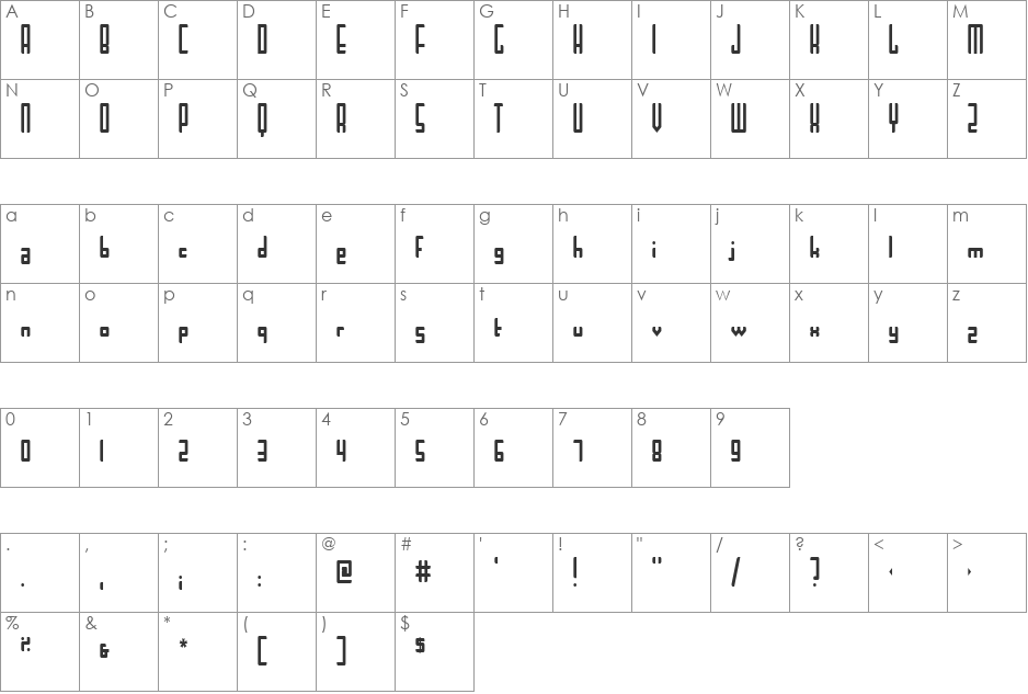 Mai Tai font character map preview
