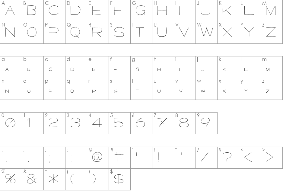 Major Kong font character map preview