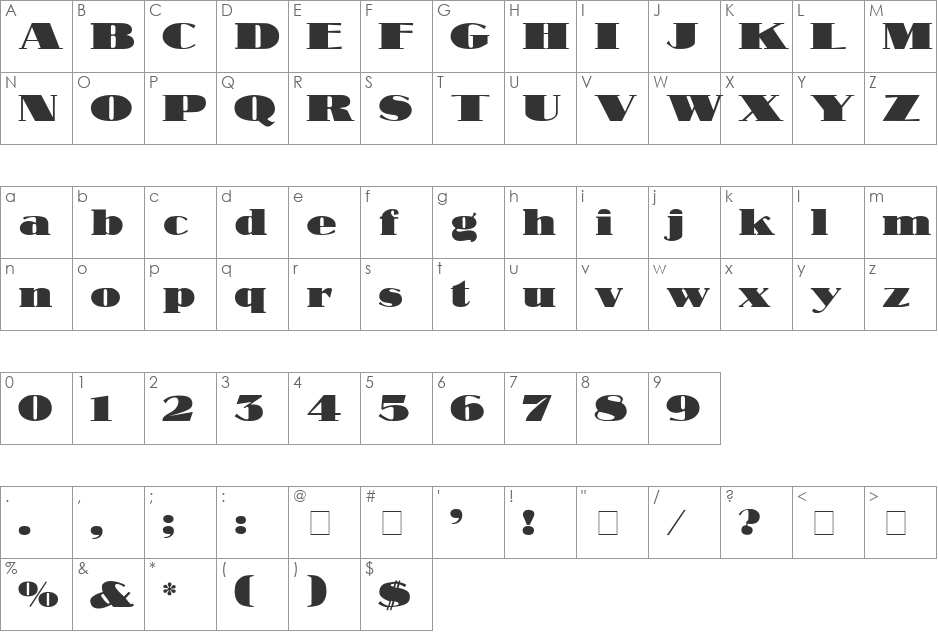 Makar Display SSi font character map preview