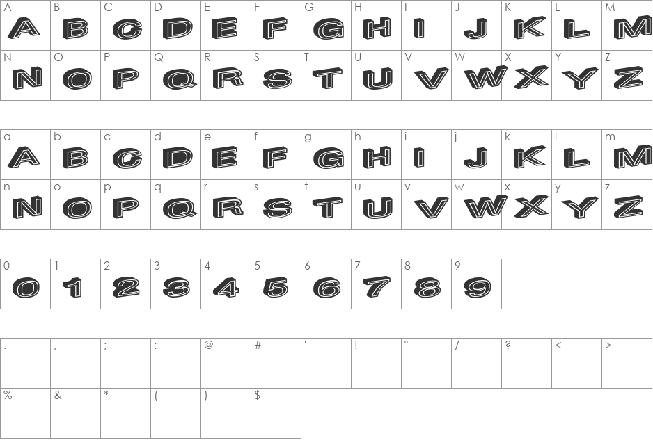 MakeImpact font character map preview