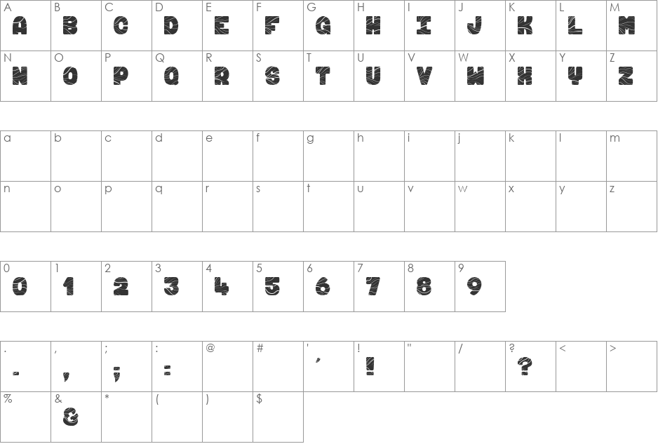 Maki & Fugu font character map preview