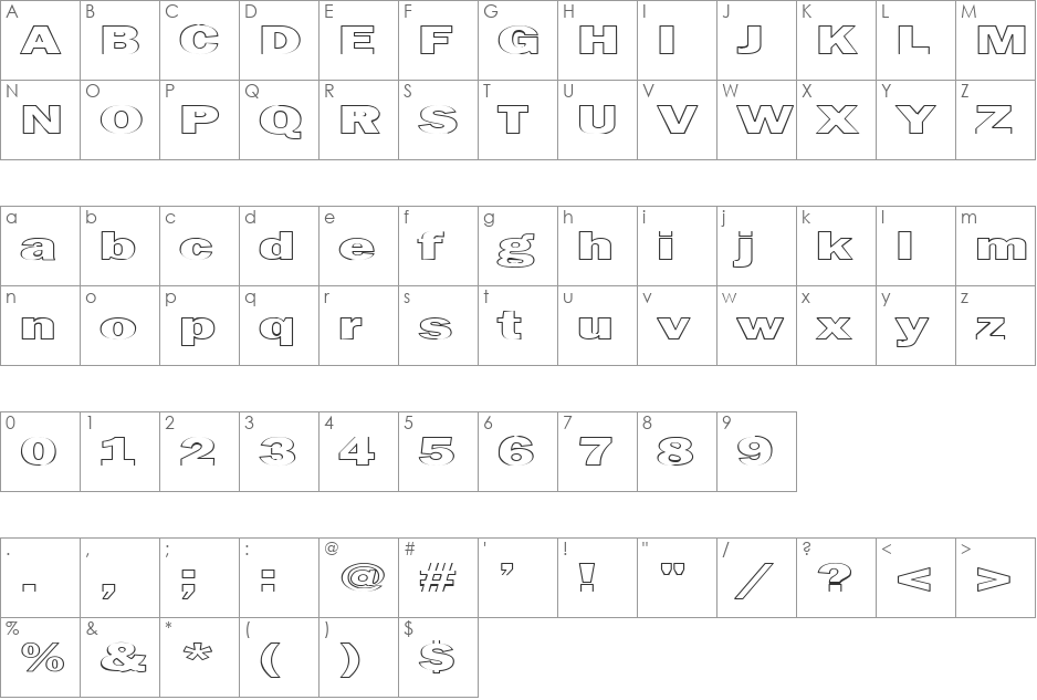 MaltfrankGothicHeavy HE font character map preview