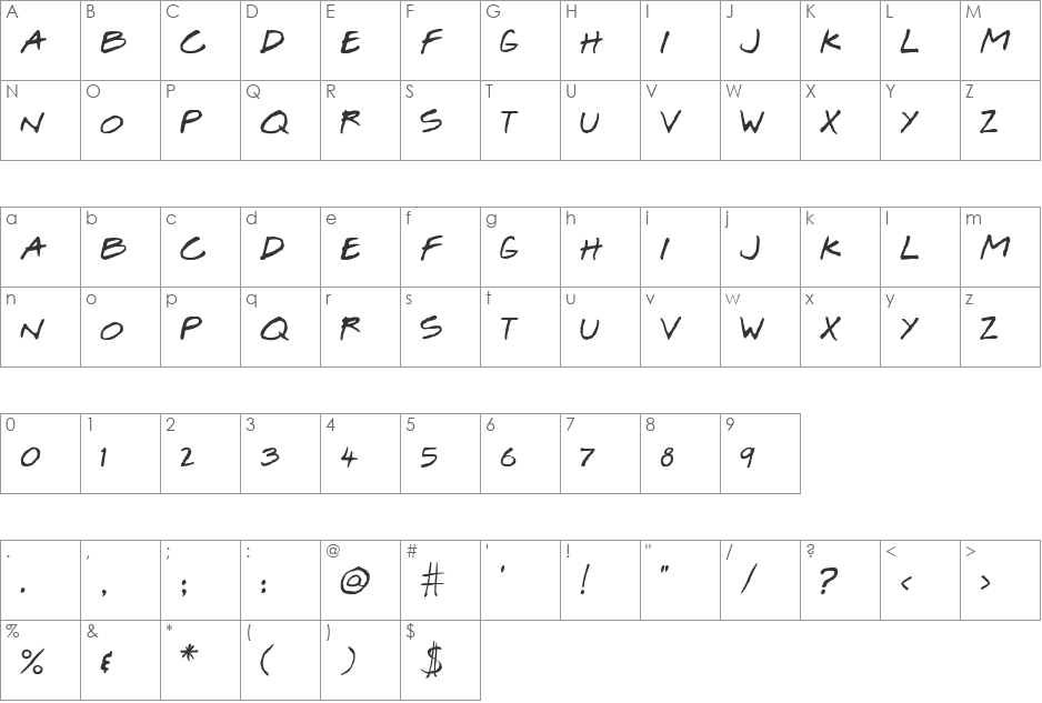 MaltFriends Pro font character map preview