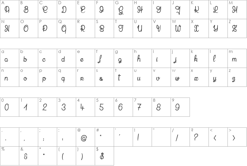 Mandala Home  font character map preview