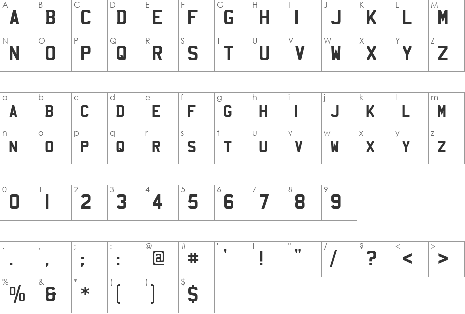 Mandatory font character map preview