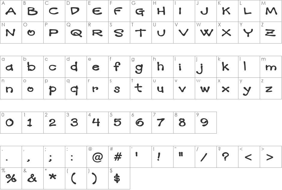Mandingo BTN Ext font character map preview