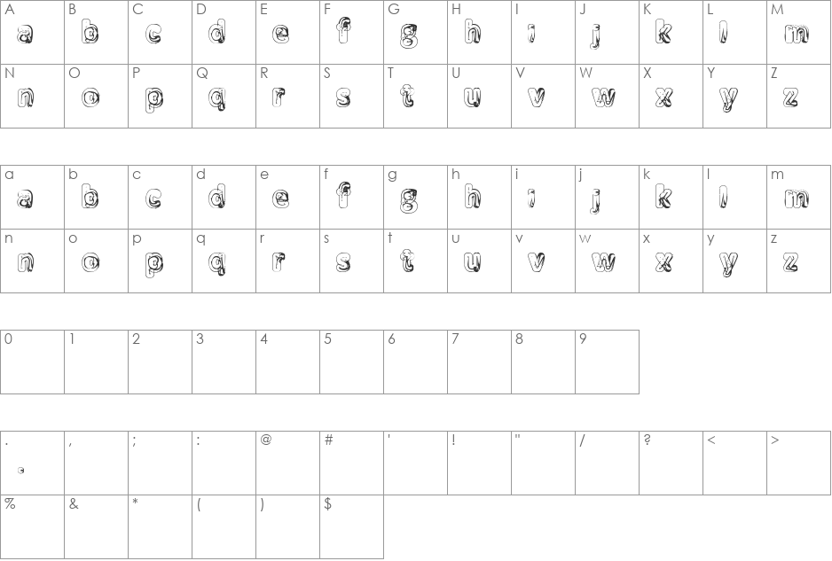 Manenschijn_02 font character map preview