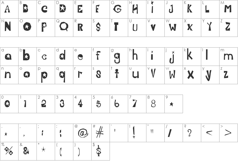 AvantGarde Bk BT font character map preview