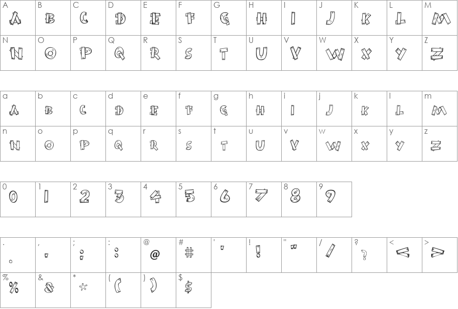 Mangrio_Aziz_Dharejo_Dedar_Wood font character map preview