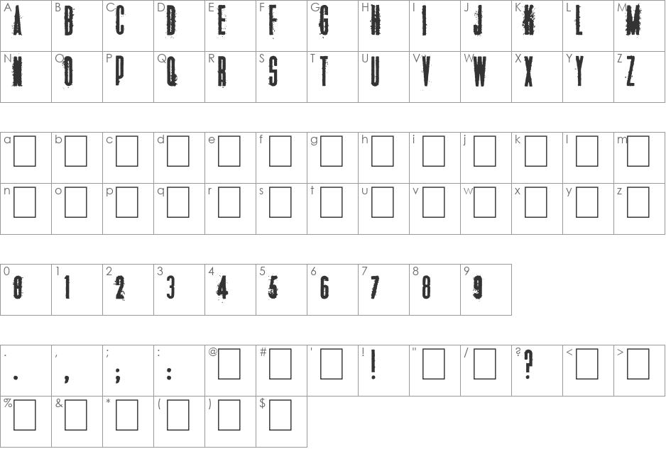 Manifesto font character map preview