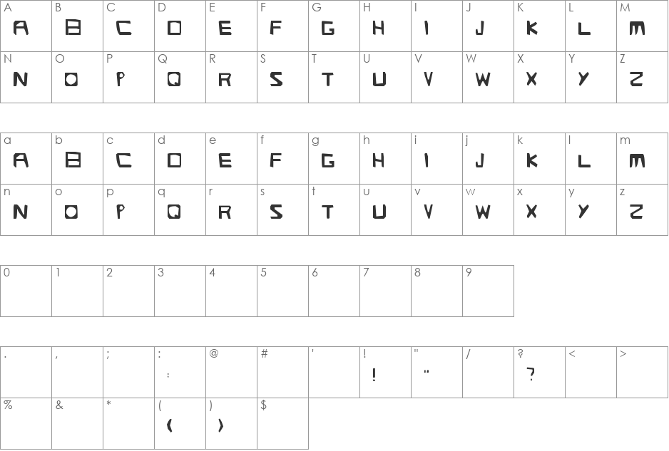 manifesto font character map preview