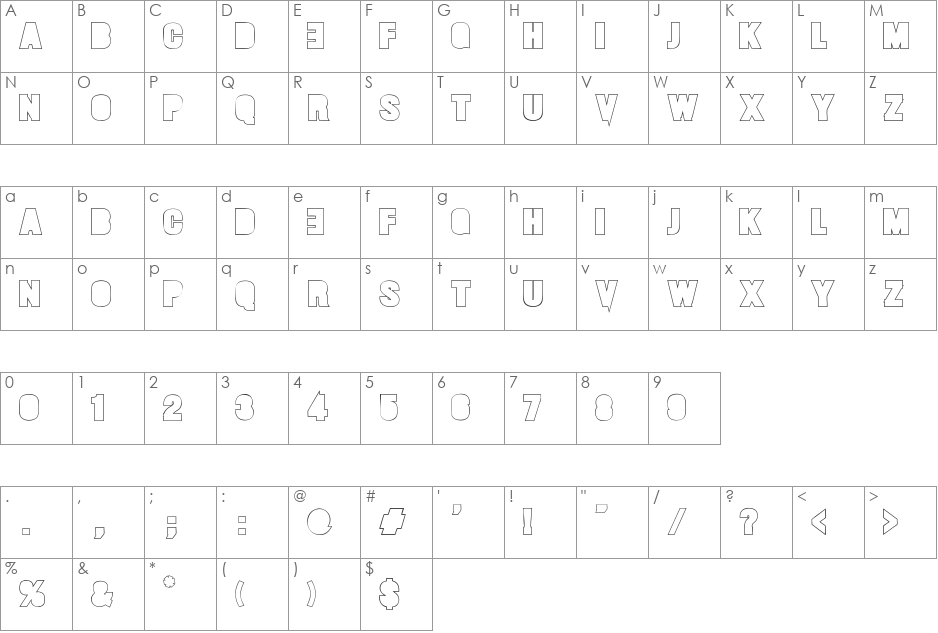 MANIFIESTO font character map preview