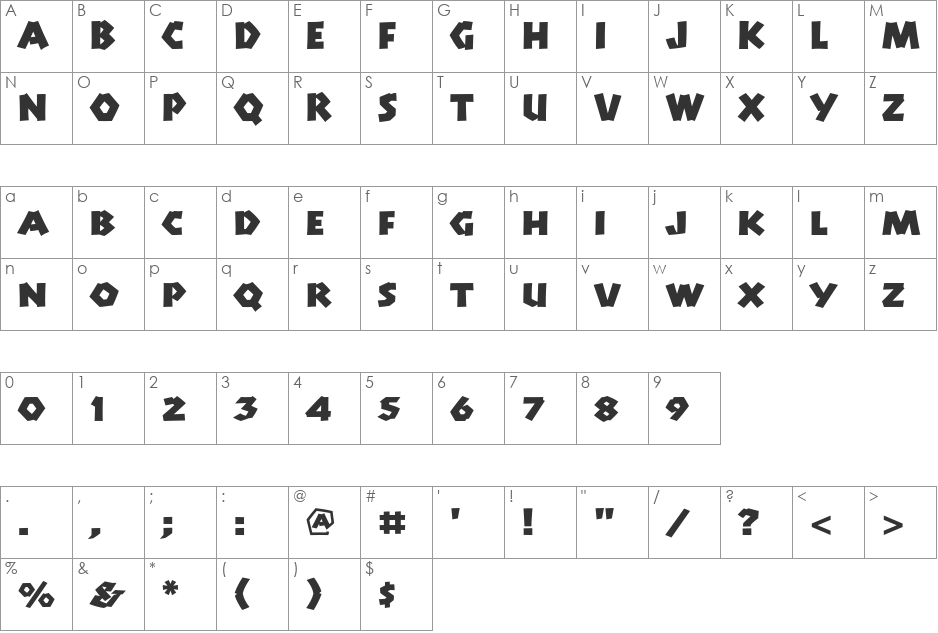 Manito LP Std font character map preview