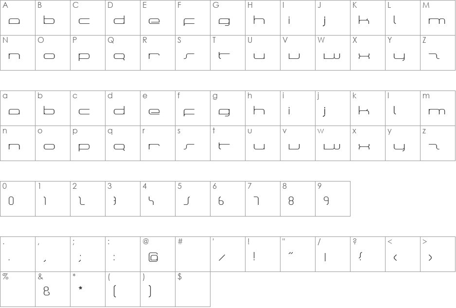 manu font character map preview