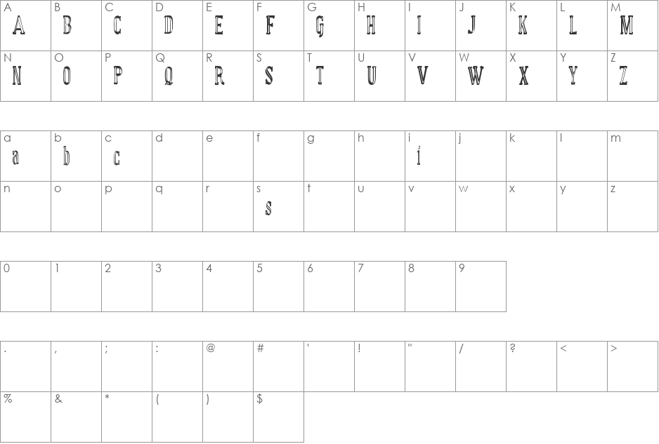 manual basic demo font character map preview