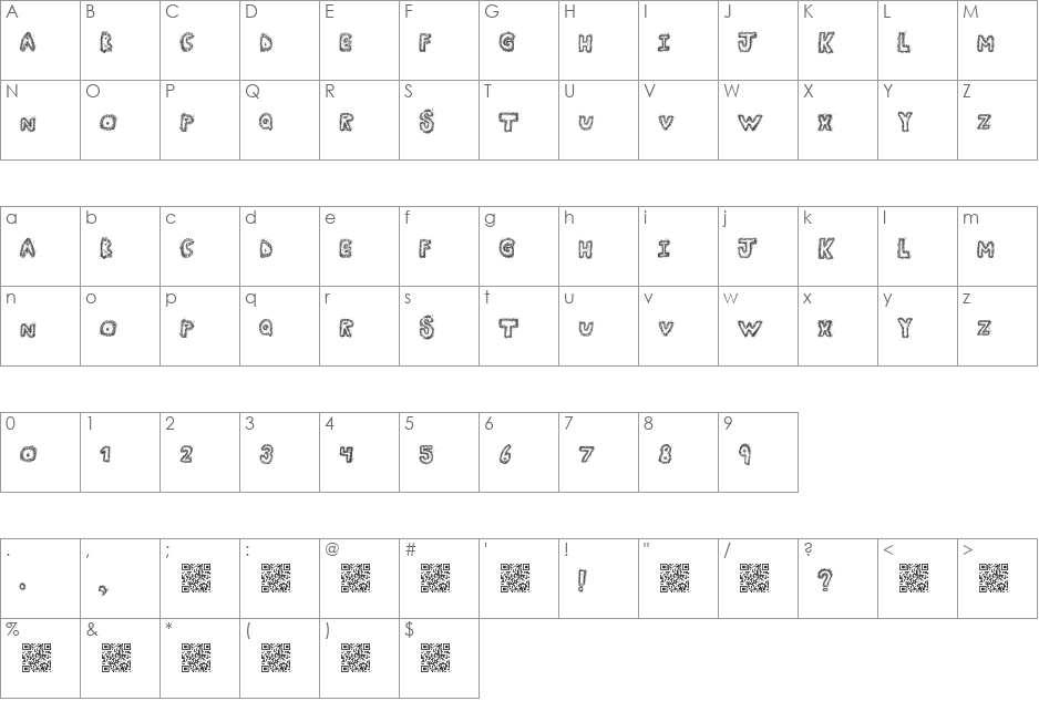 ManyFun font character map preview