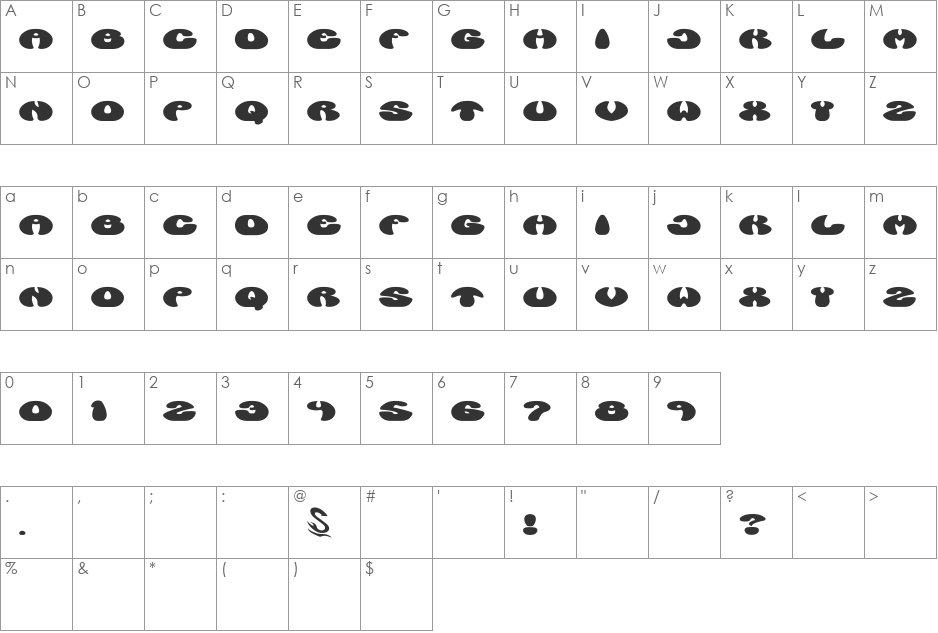 Manzyu__G font character map preview