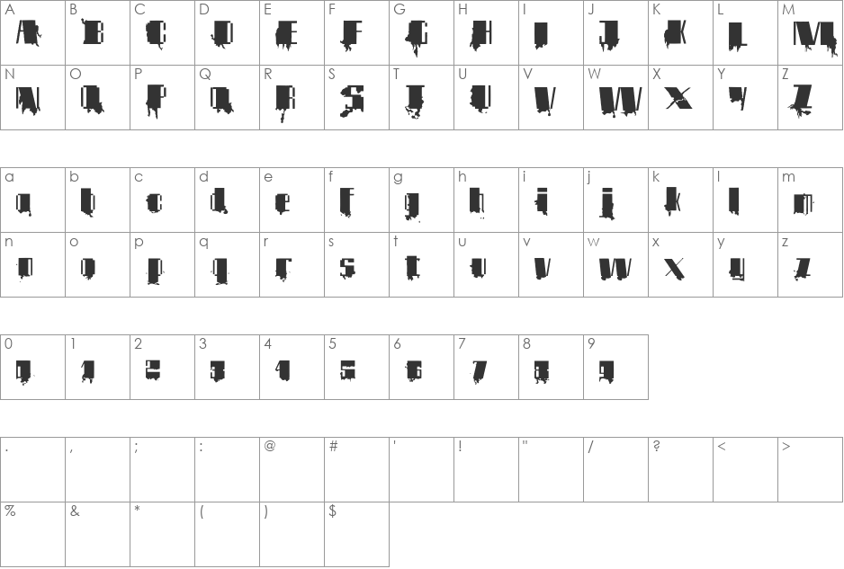 Map font character map preview