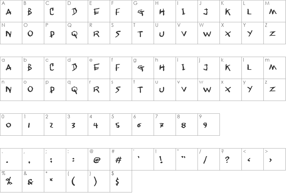 Maple Leaves font character map preview