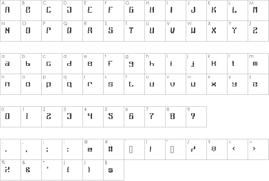 marCOmics_NEO font character map preview
