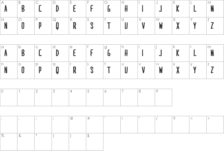 MARI&DAVID BOLD font character map preview