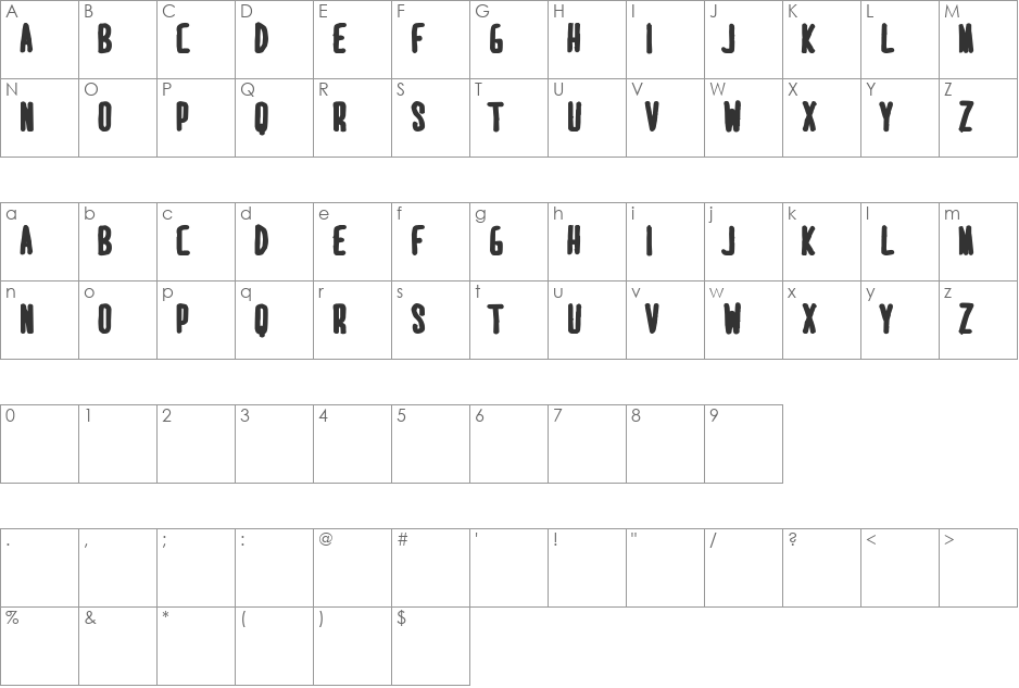 MARI&DAVID EXTRABOLD font character map preview