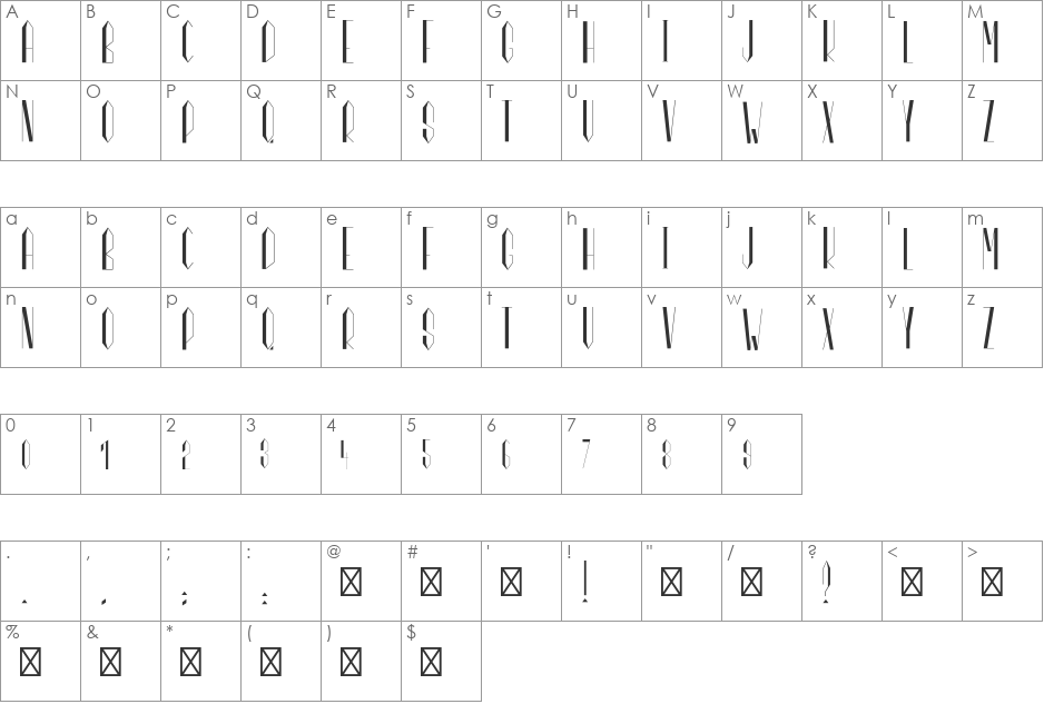 Marianne font character map preview