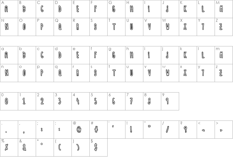 maria_dolores font character map preview