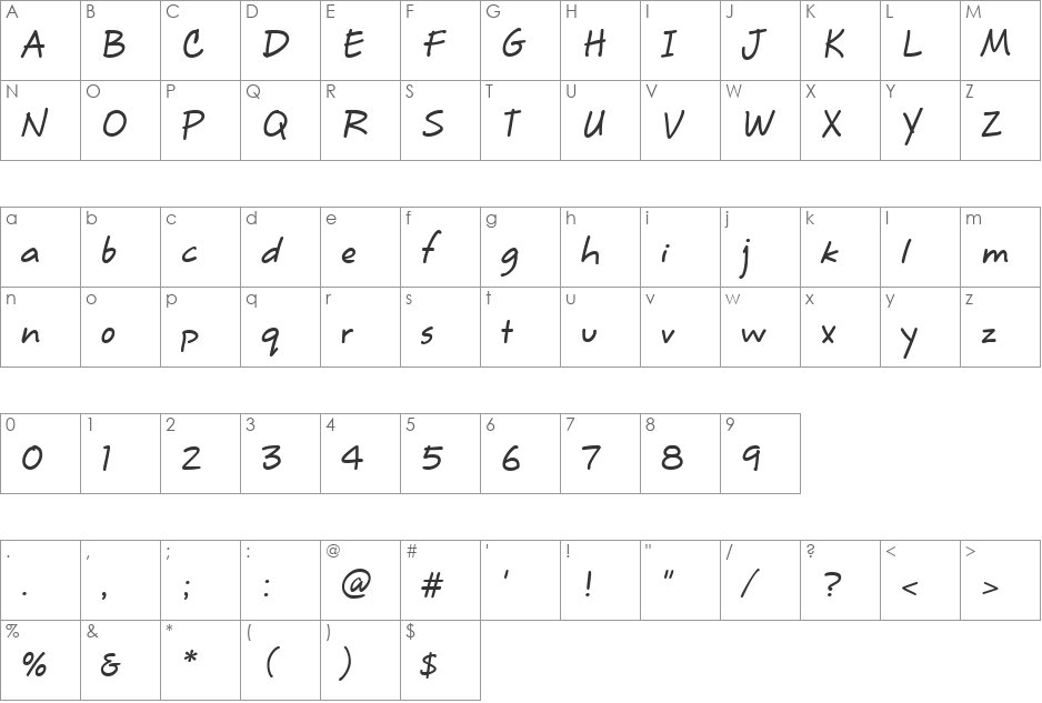 Marita Medium - HMK font character map preview