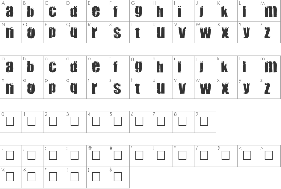 Mark font character map preview