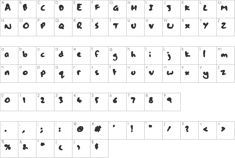 Marker Wheeler font character map preview