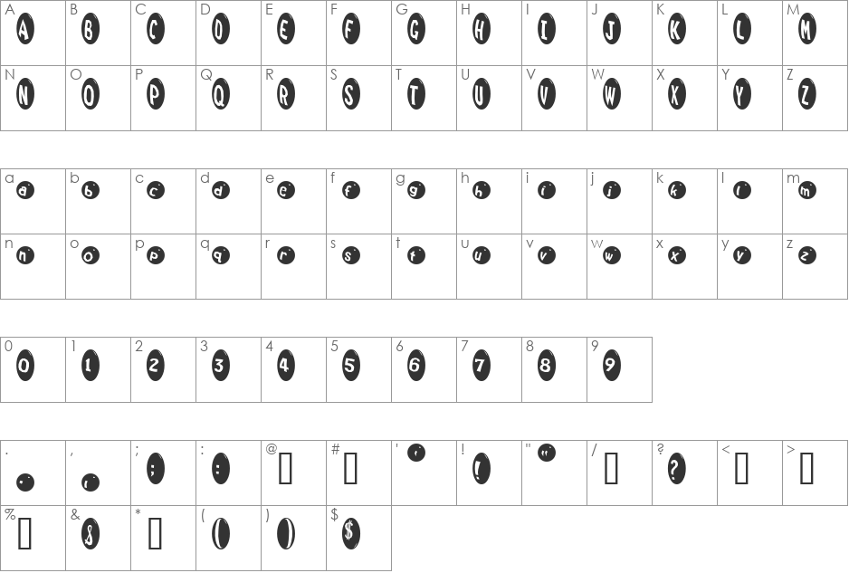 Marrididdles font character map preview