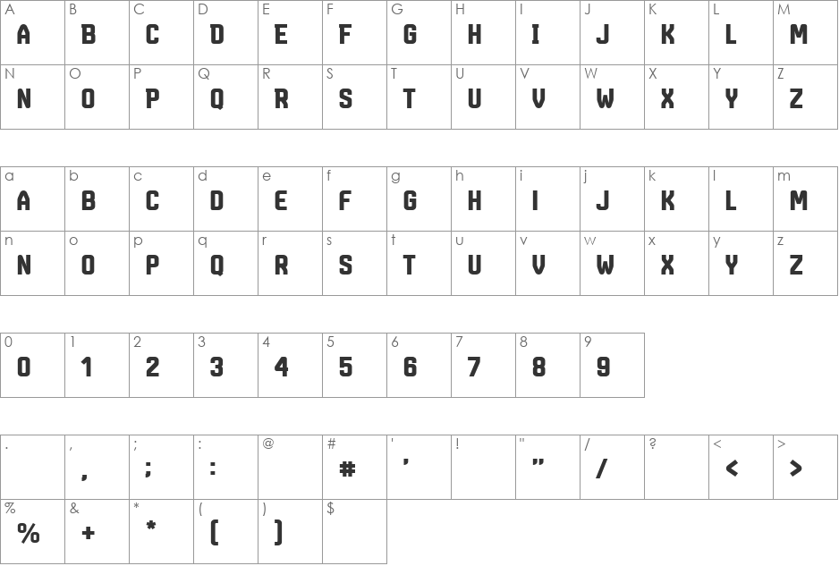 Marsmonster Demo font character map preview