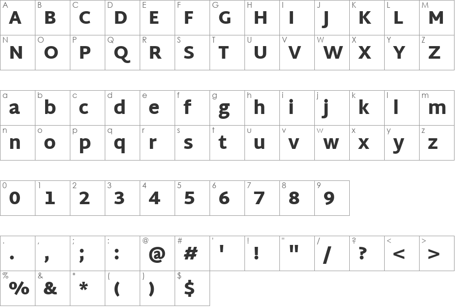 Martel Sans Black font character map preview