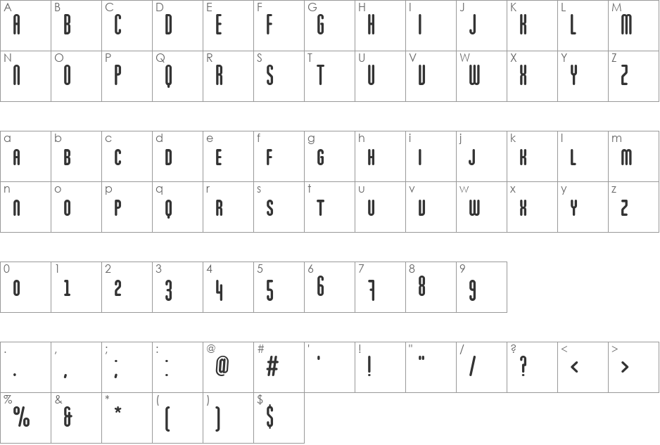 MartenCaps font character map preview