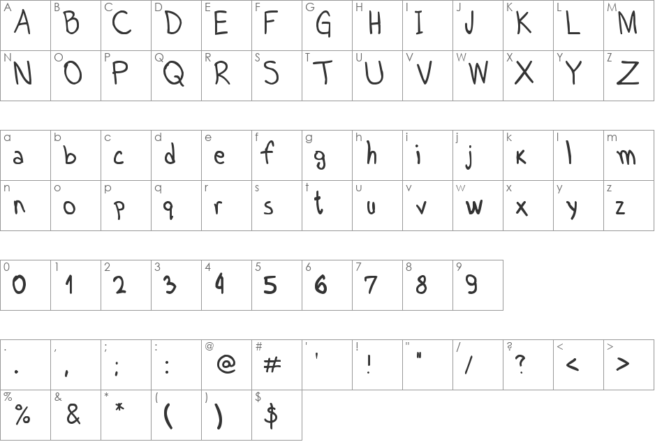 Martin Sans font character map preview