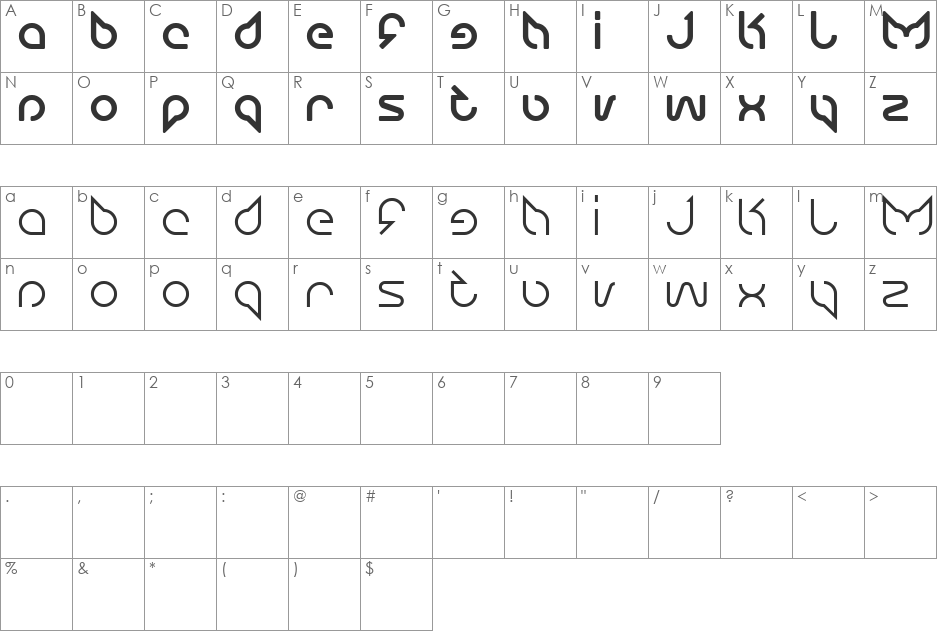 maruciel font character map preview