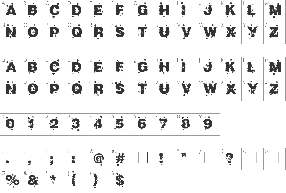 Marusya font character map preview