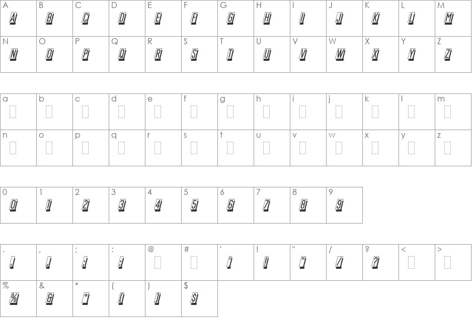 Mastercard font character map preview